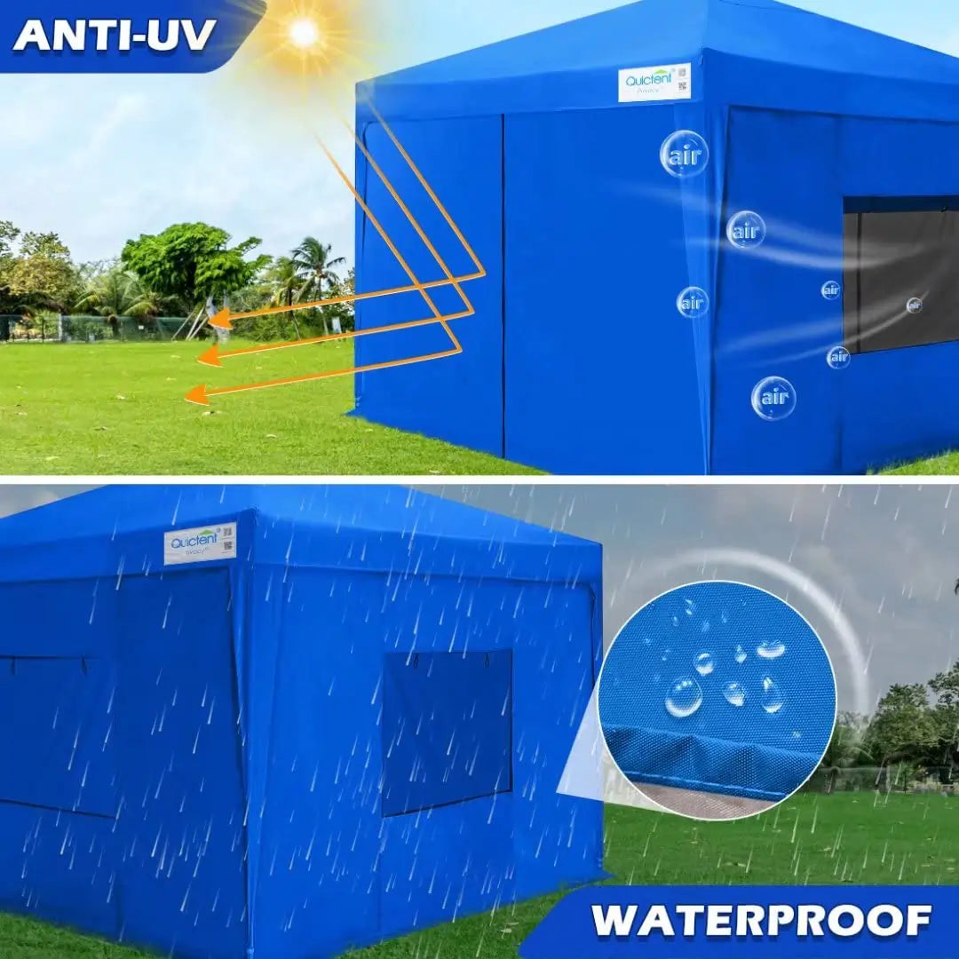 blue 10x20 pop up canopy with sides fabric#color_royal blue