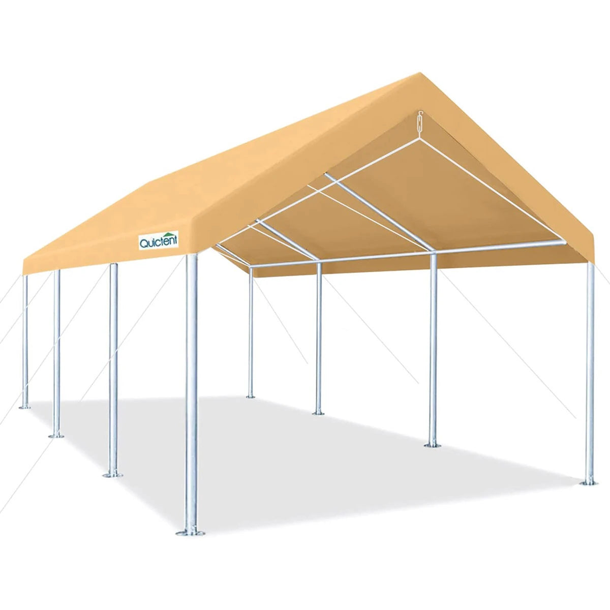 20' x 10' Carport Canopy-Beige#color_beige