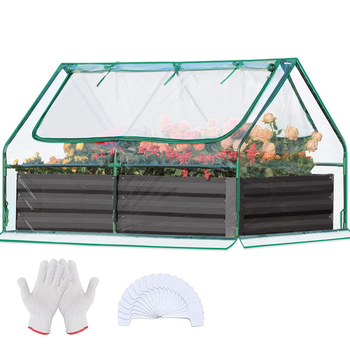 clear galvanized raised garden bed#color_clear