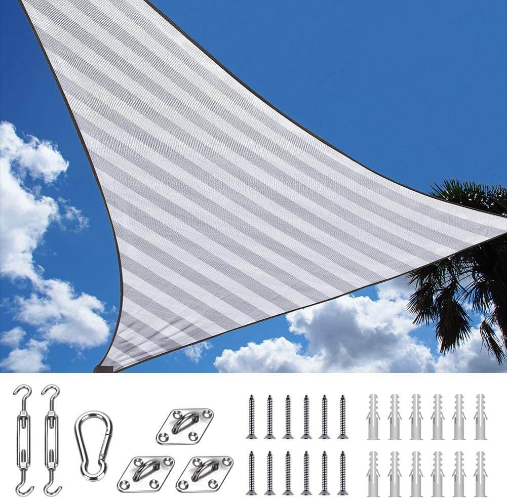 18' x 18' x18' Triangle Shade Sail-White and Grey