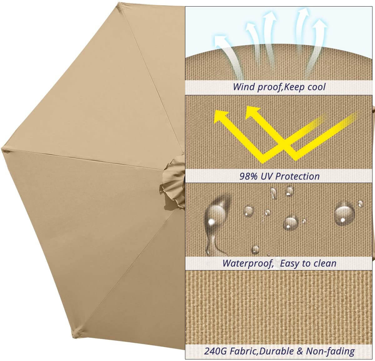 waterproof and 98%UV protection#color_tan