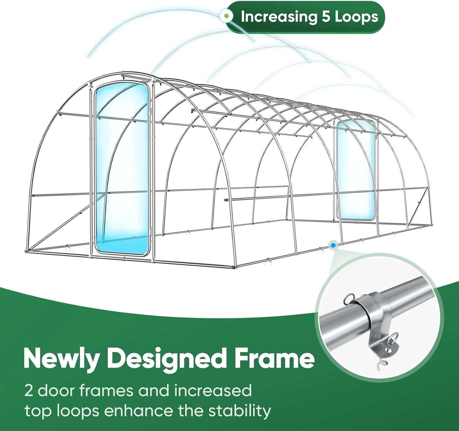 newly designed greenhouse frame#color_25ft-White