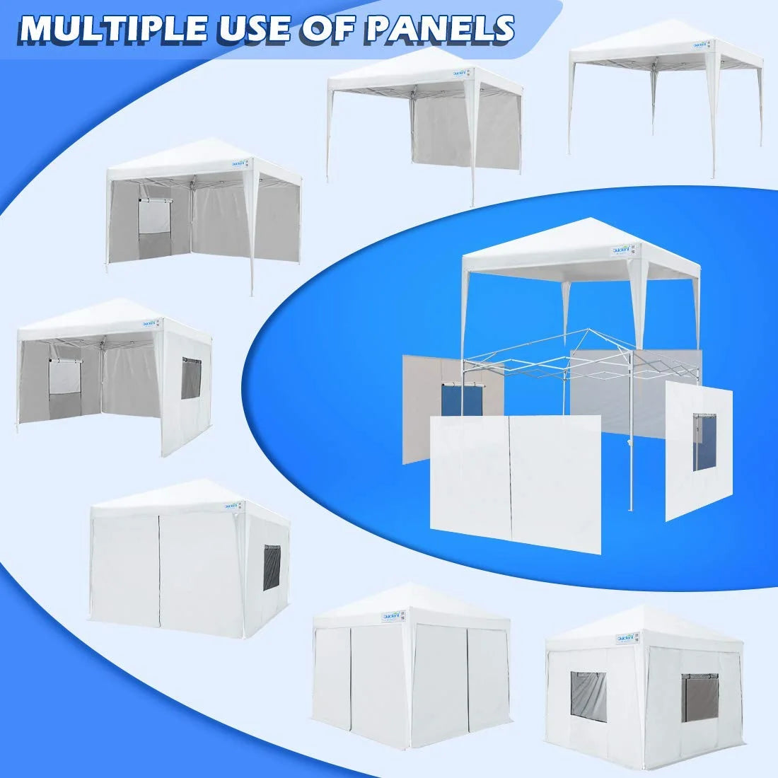 white pop up canopy with removable sidewall#color_white