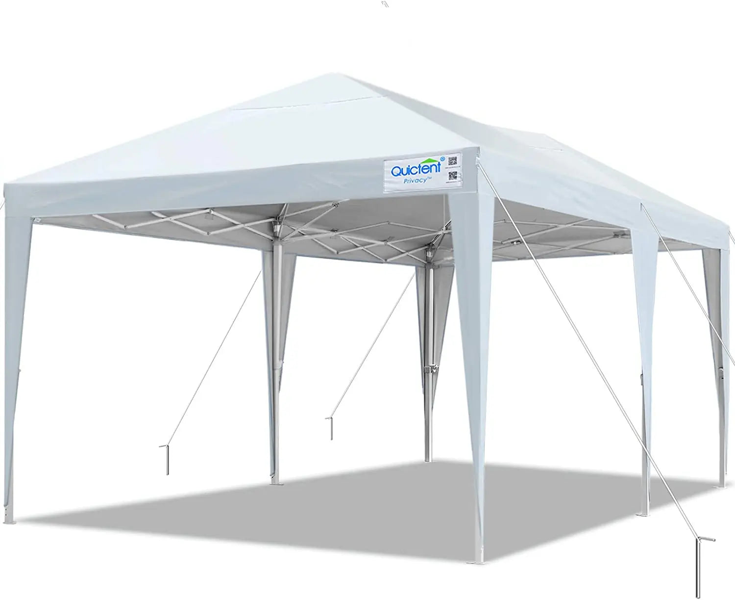 White No-Side 10x20 EZ Up Canopy#color_white