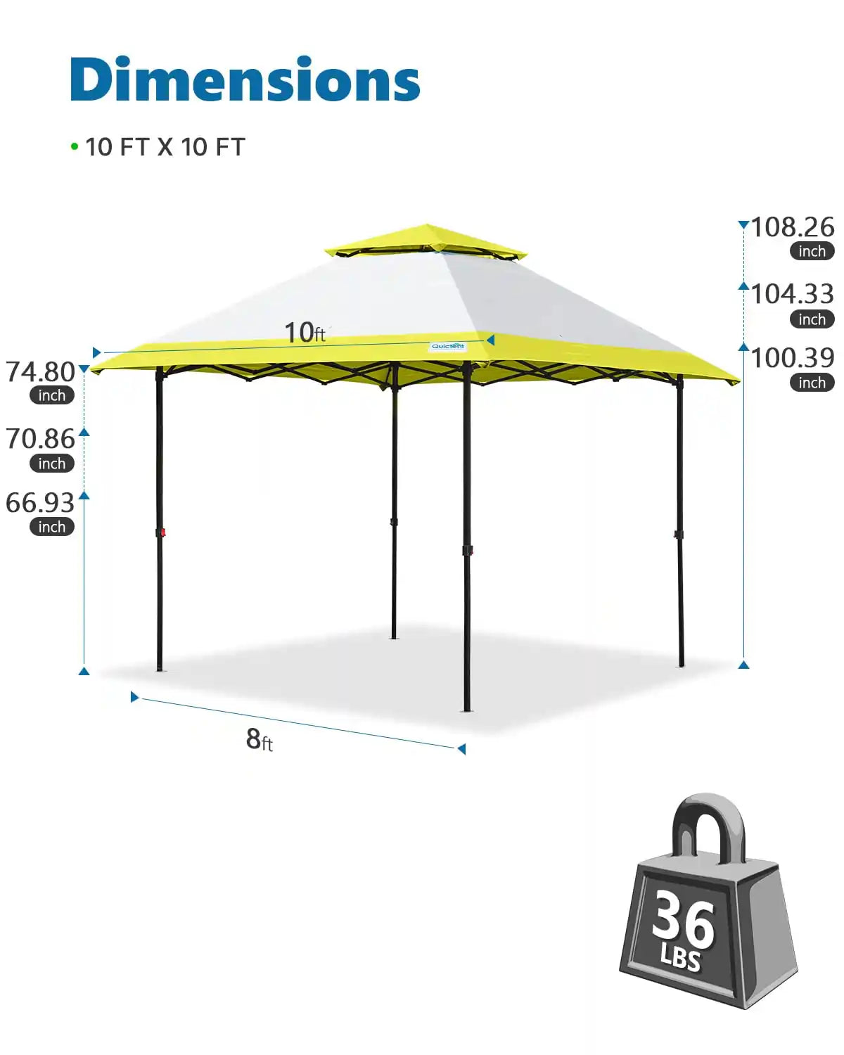 yellow pop up gazebo dimensions#color_yellow