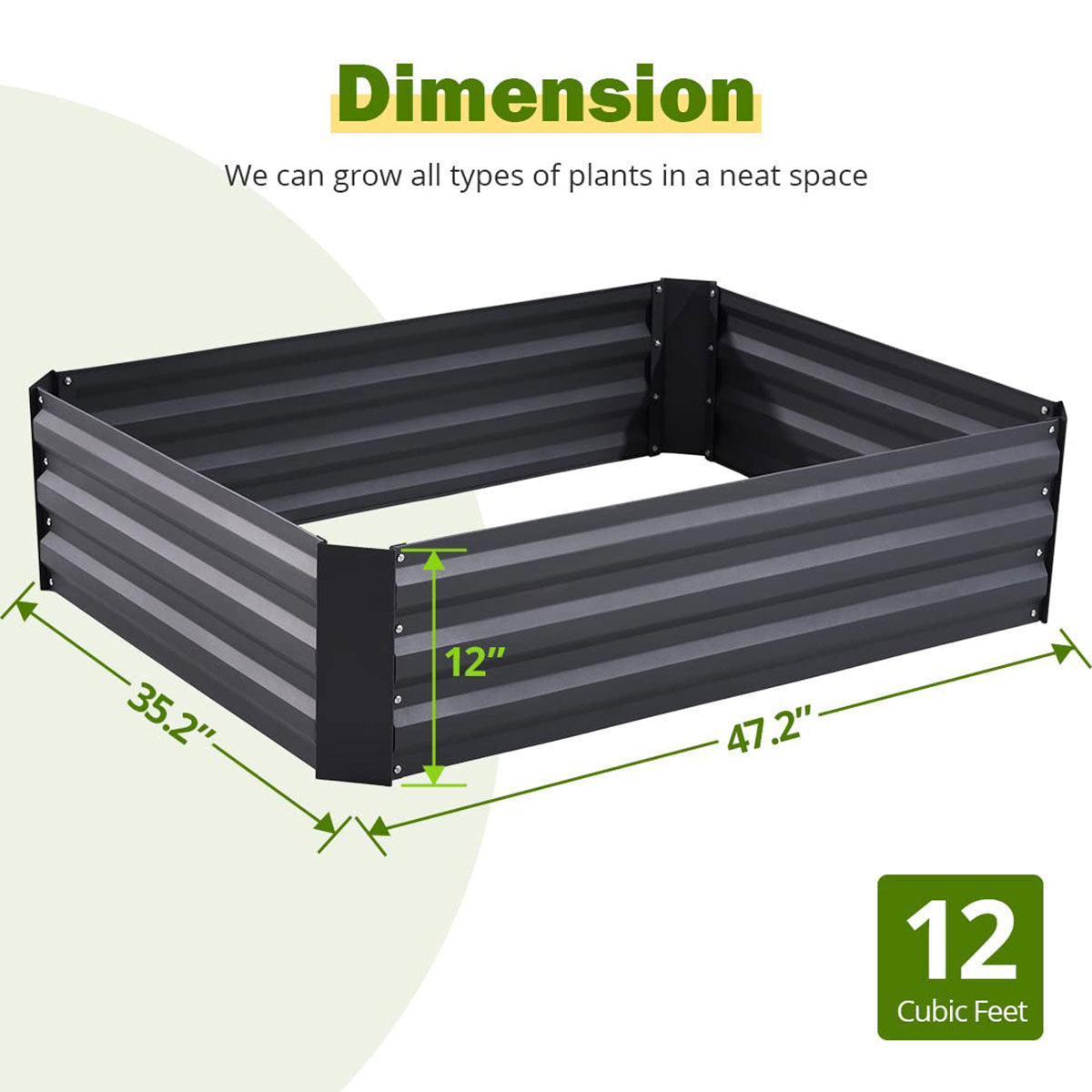 dark grey garden bed dimension#size_4x3x1ft