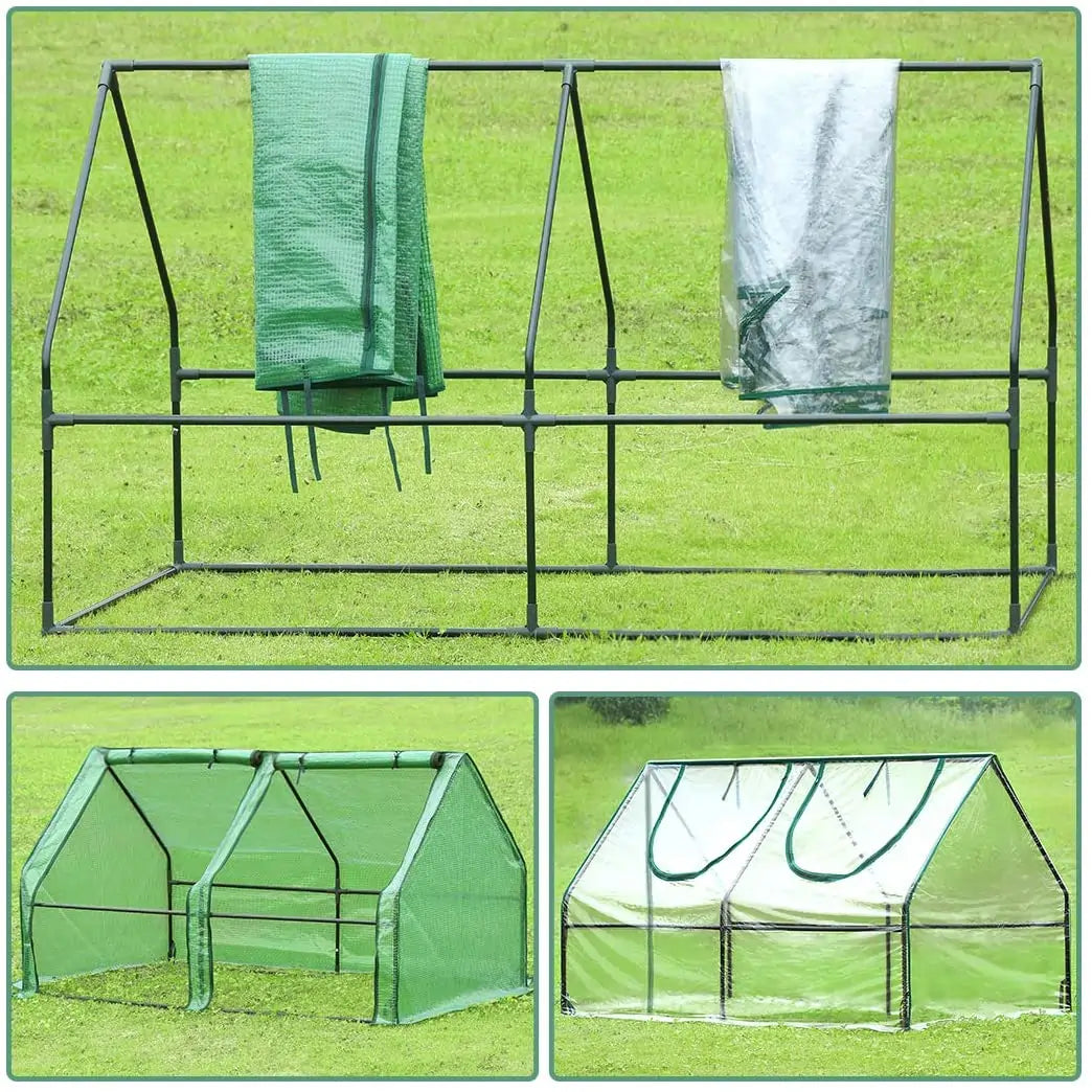 mini greenhouse with 2 covers