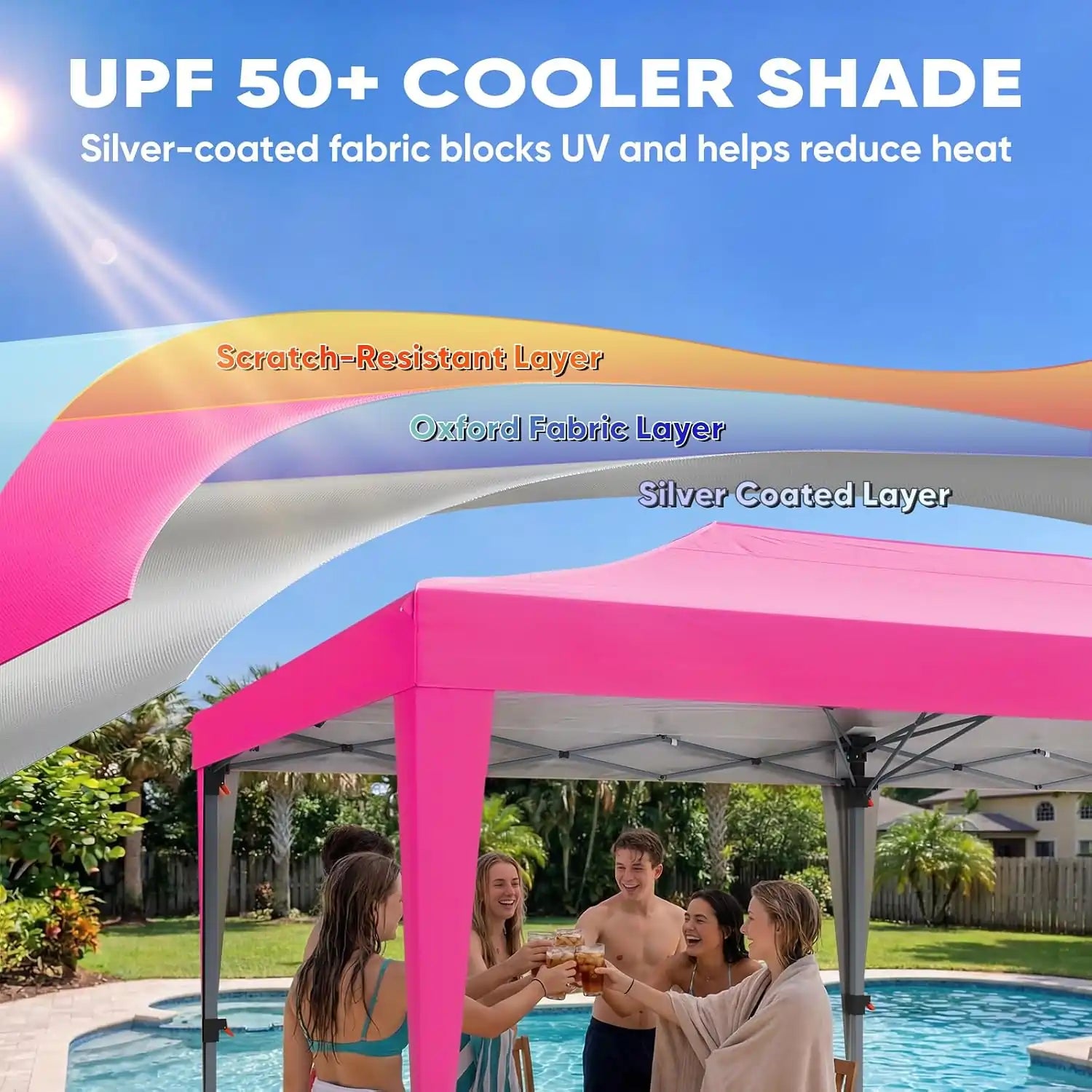 silver-coated fabric, scratch-resistant layer, and Oxford fabric layer#color_pink