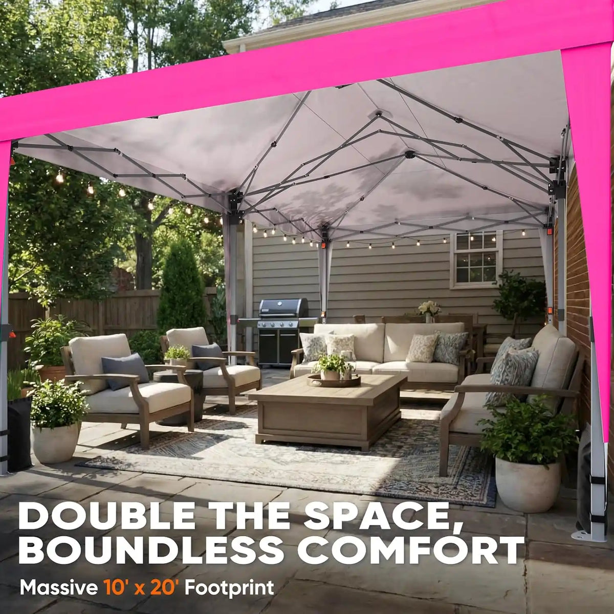A pop-up outdoor patio canopy#color_pink