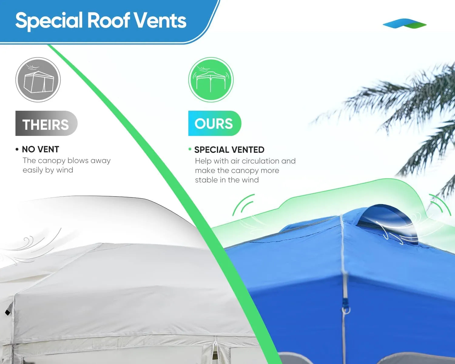 Blue canopy tent with vent#color_blue