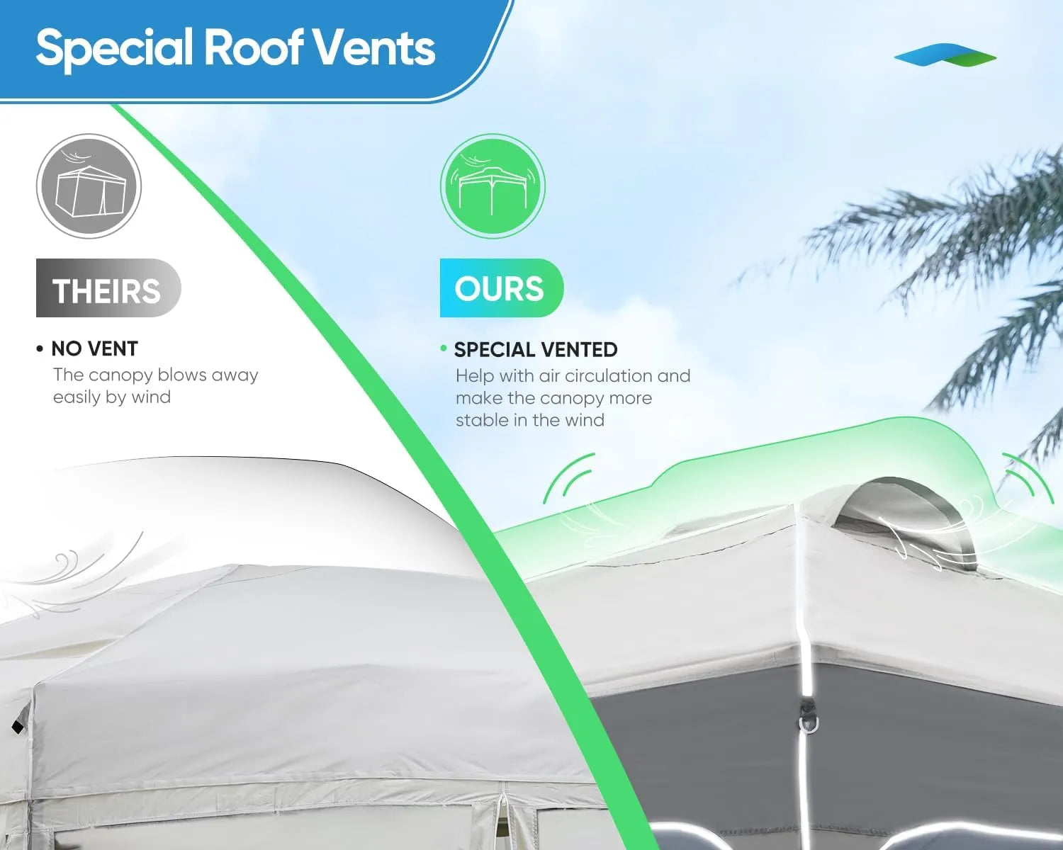 Grey event tent with vent on top#color_dark grey&grey