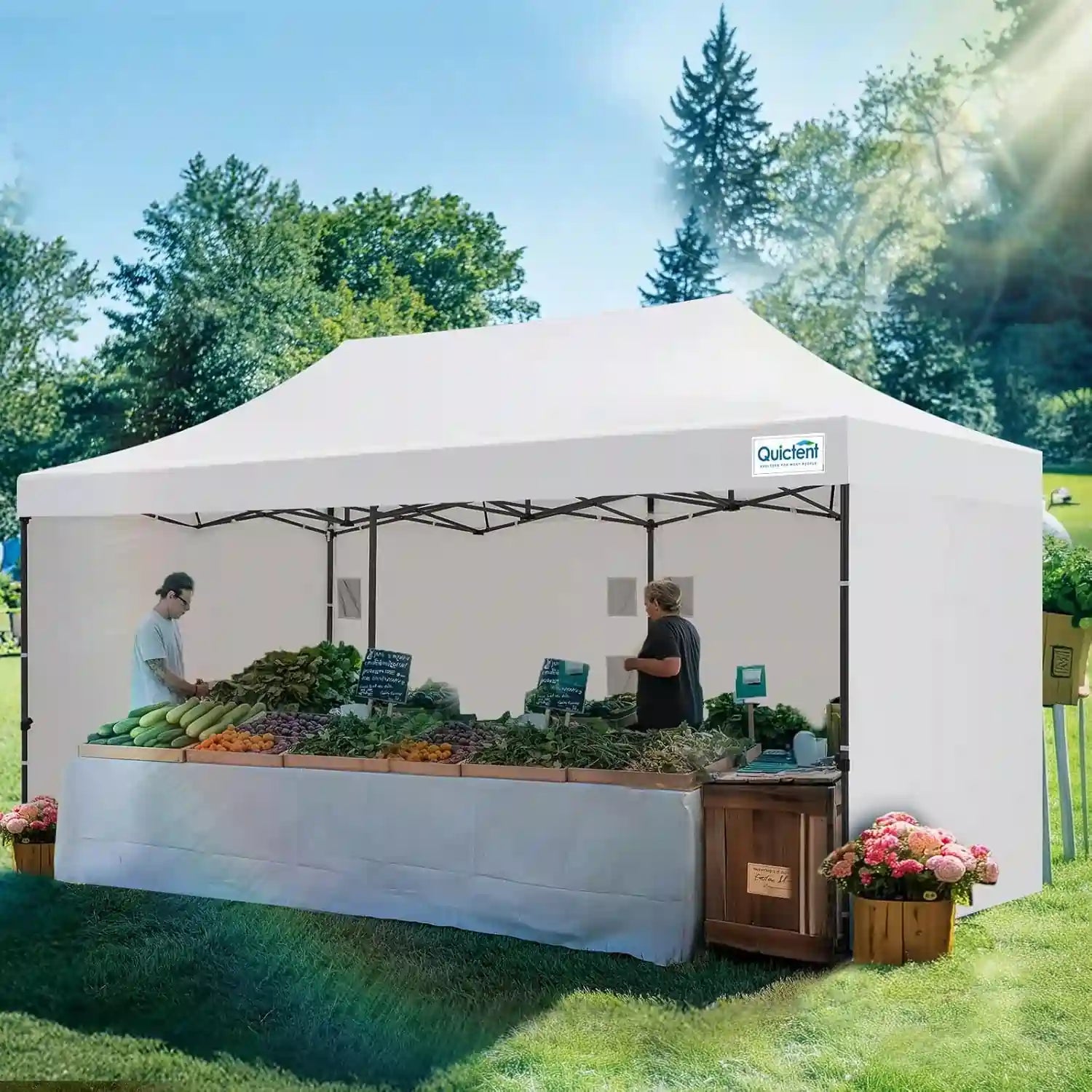 Commercial Grade Instant Shelter#style_10x20 With 3 Sidewalls-White