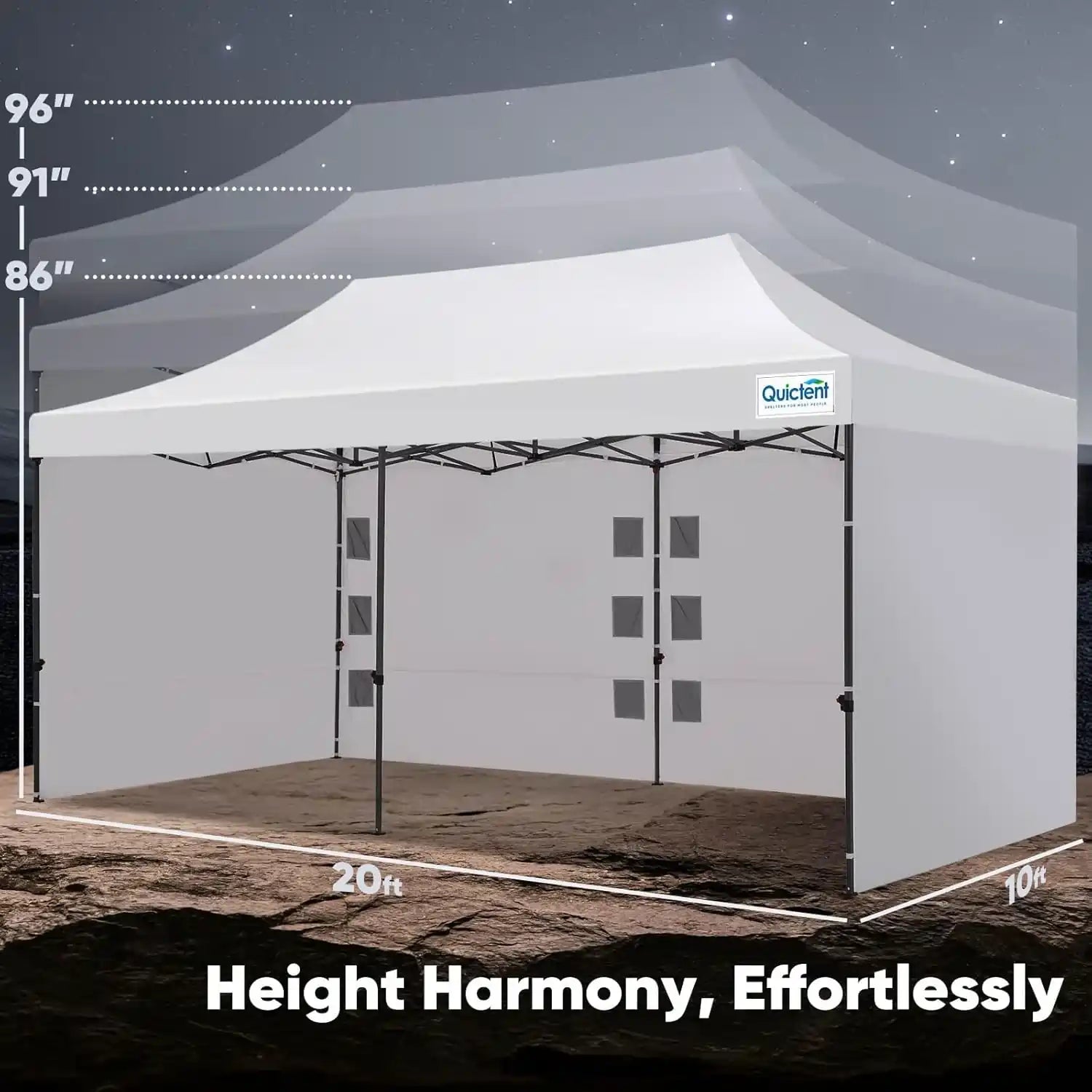 Size Information#style_10x20 With 3 Sidewalls-White