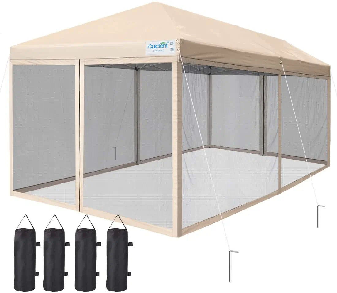 Quictent 6.6x6.6/8x8/10x10/10x20 Portable Pop Up Canopy with Netting