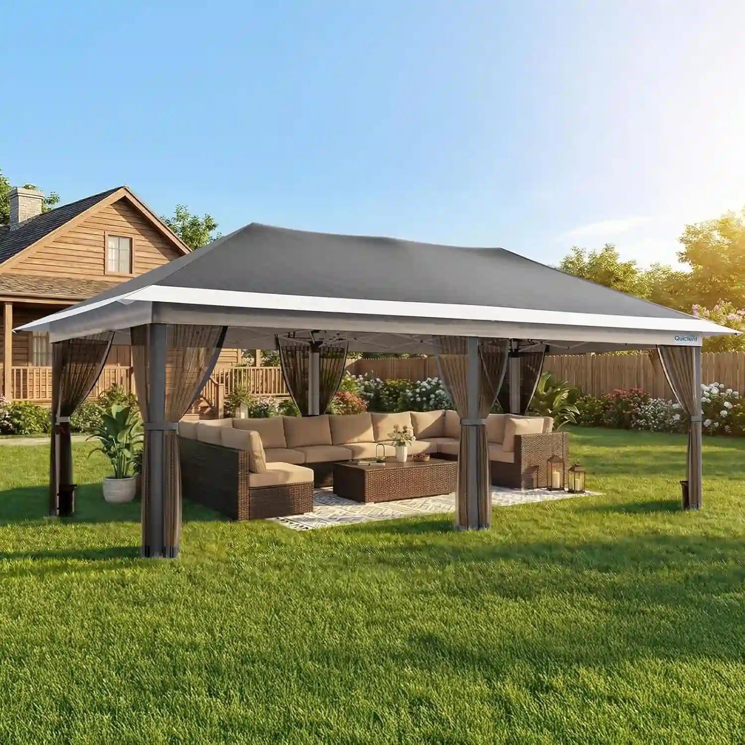 One Person Set up Portable Instant Folding Shelter#color_Gray