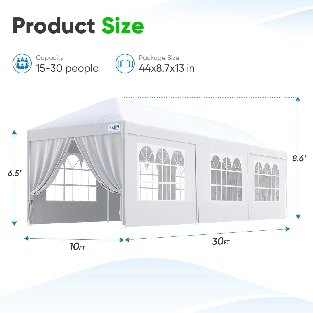 10x30 Party Tent Size