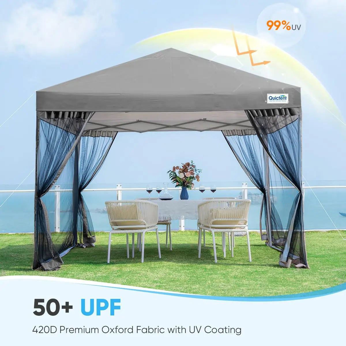 420D polyester Oxford fabric for UV protection#color_gray