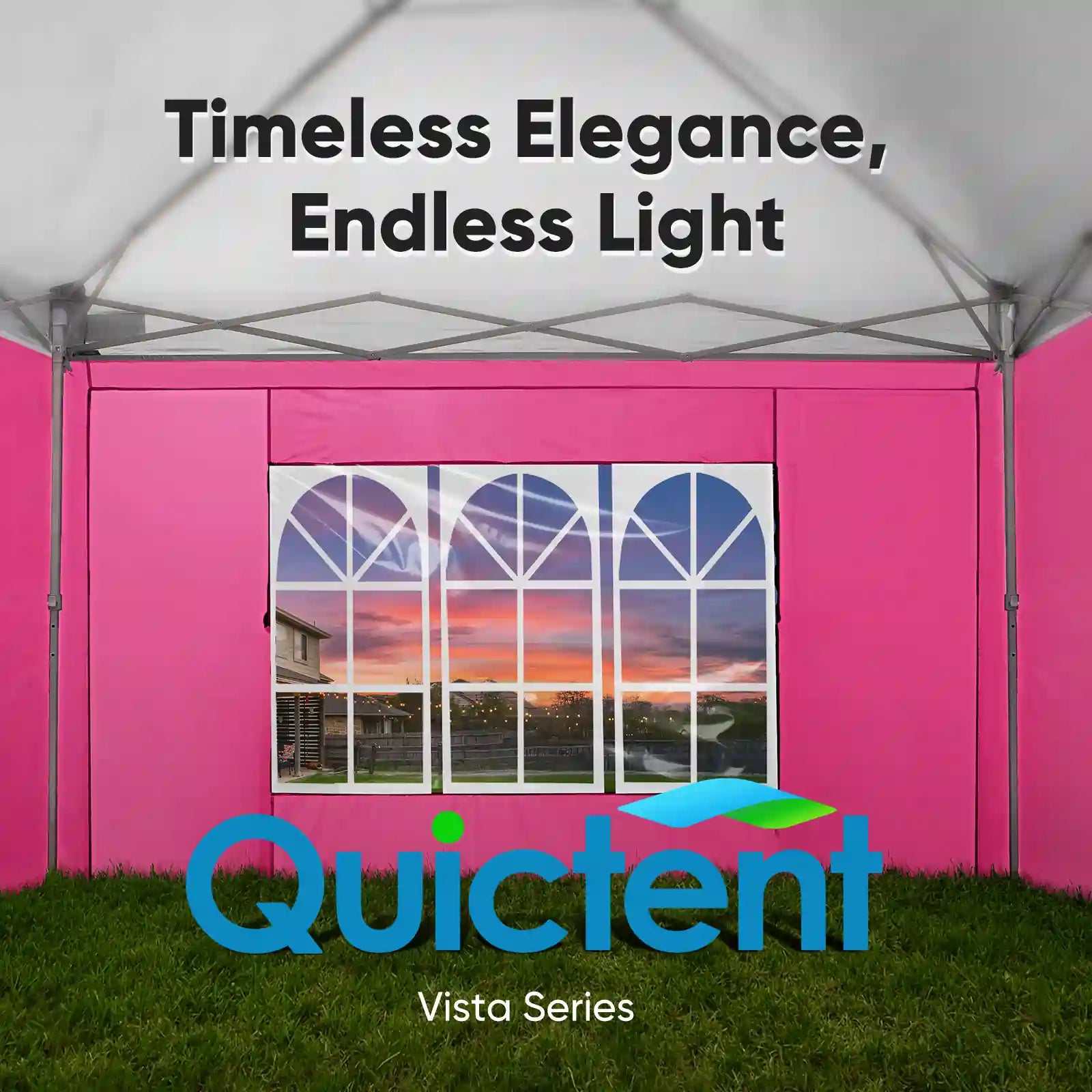 Pink Quictent tent with a scenic view through the window#color_Pink