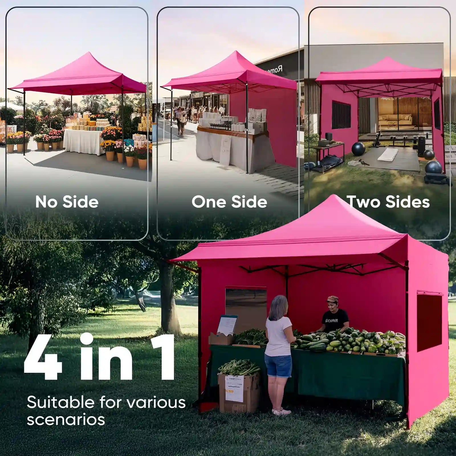 Suitable for various scenarios#style_10x10 With Awning-Pink