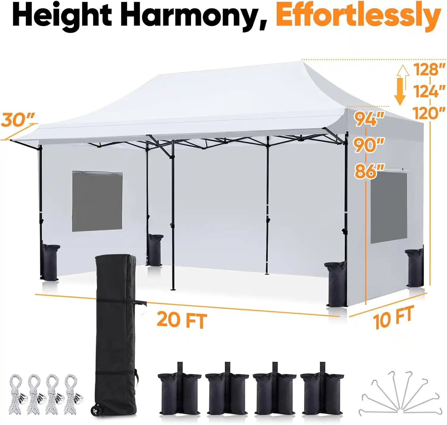 10x20 FT Size Information#style_10x20 With Awning-White