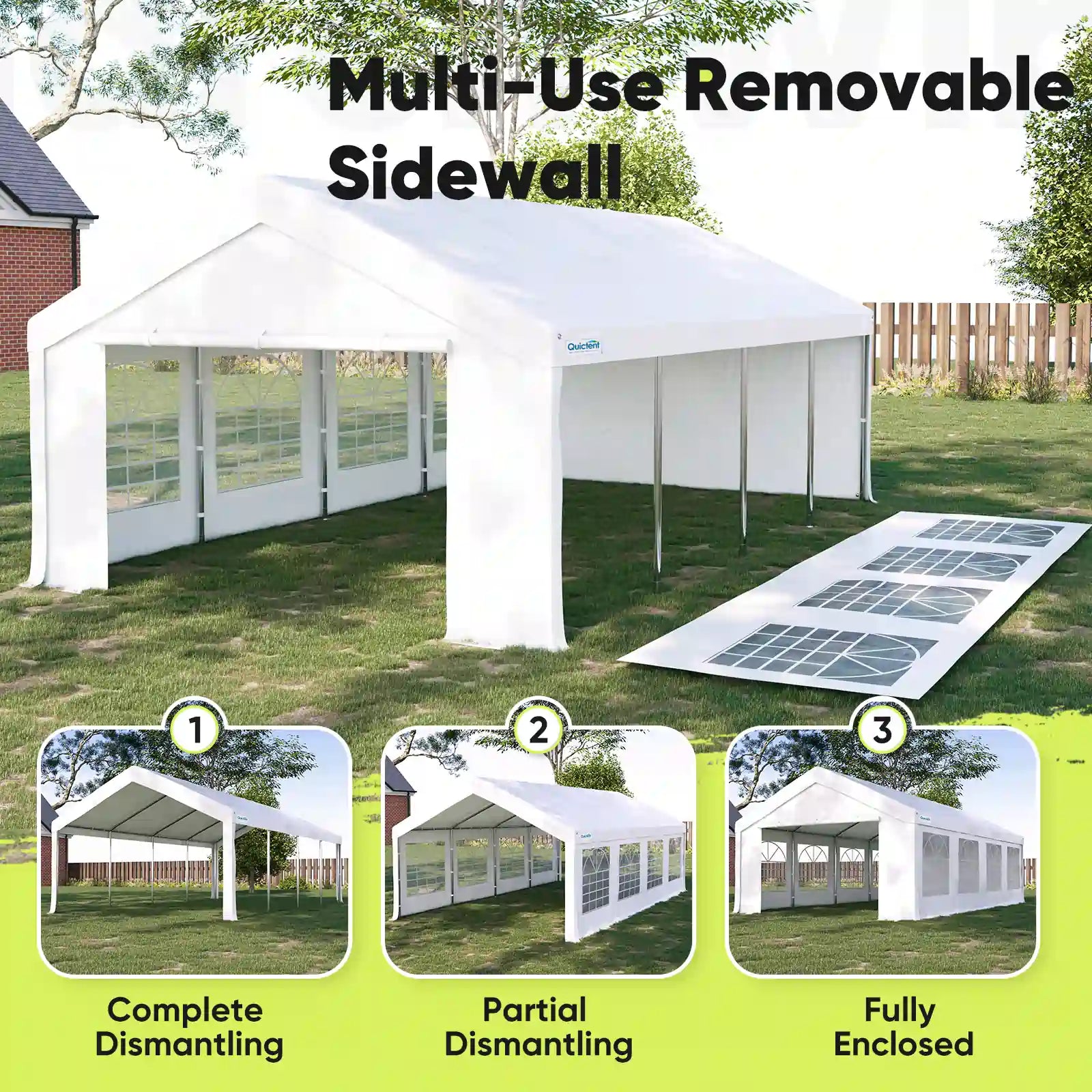 removable sidewalls and 2 zippered doors#style_upgraded