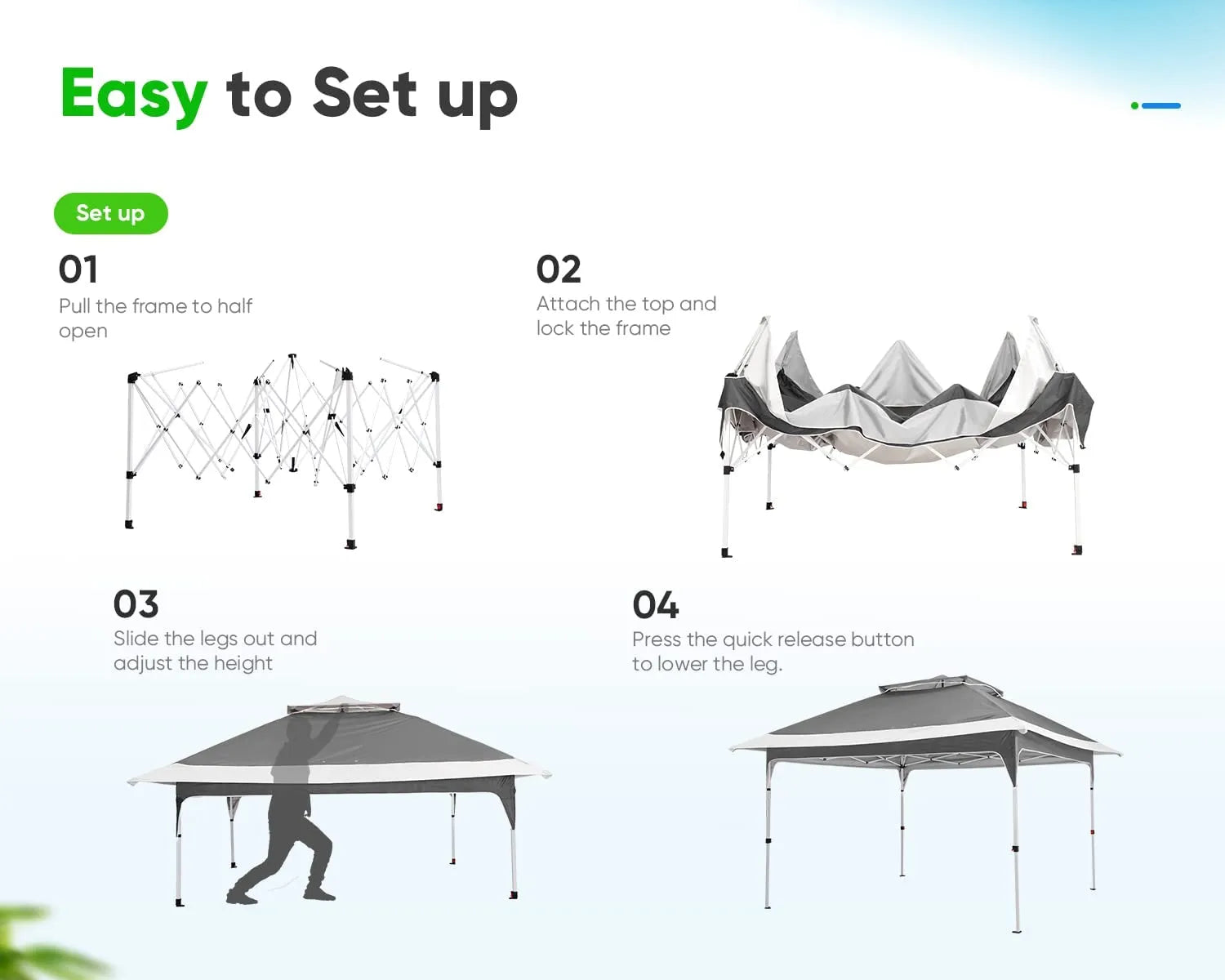 Grey  canopy tent Installation process#color_dark grey&grey