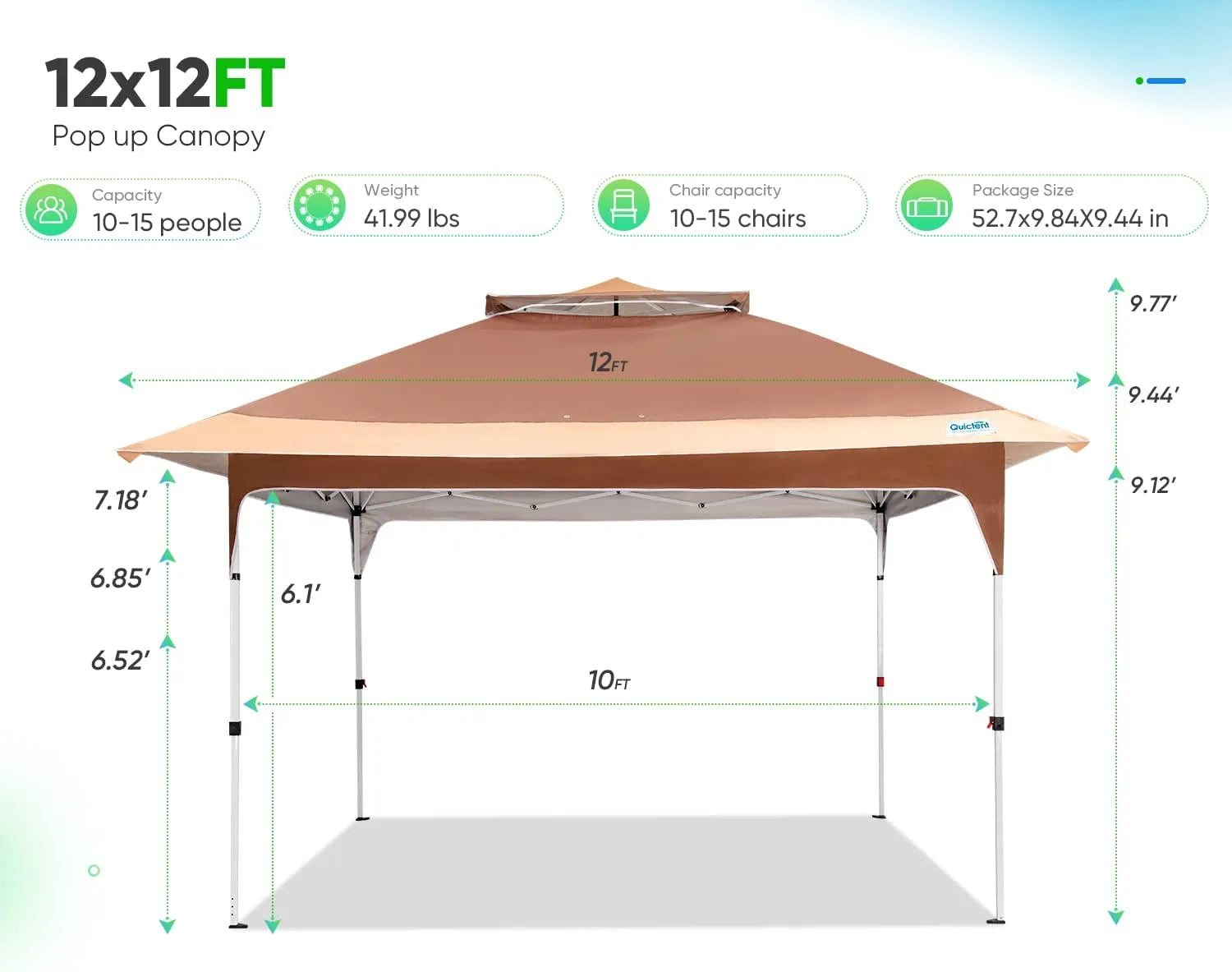 Brown 12 x12 Canopy Specification#color_tan&brown