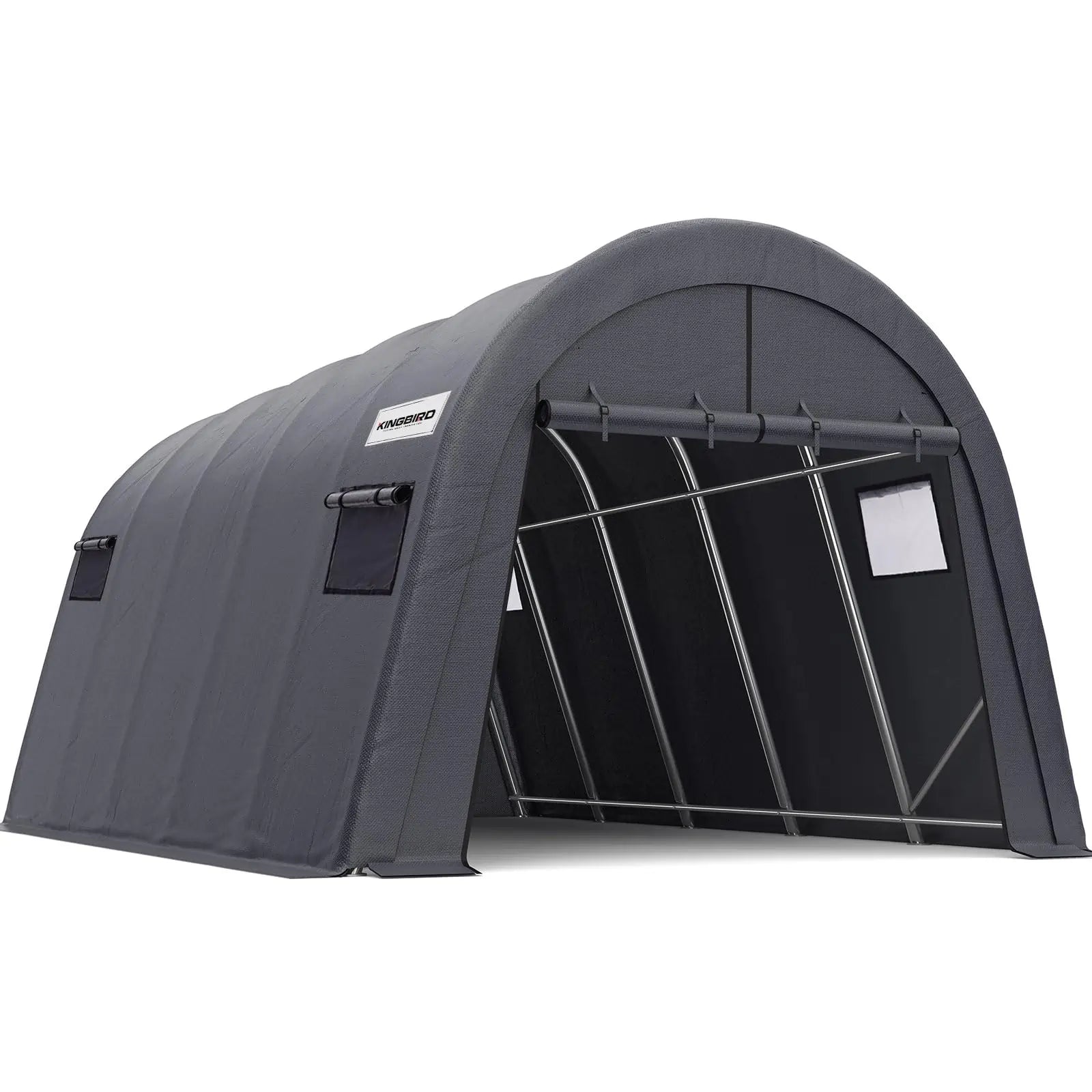 KING BIRD 12' x 20' Heavy Duty Round Style Carport Storage Shed#size_12' x 20'