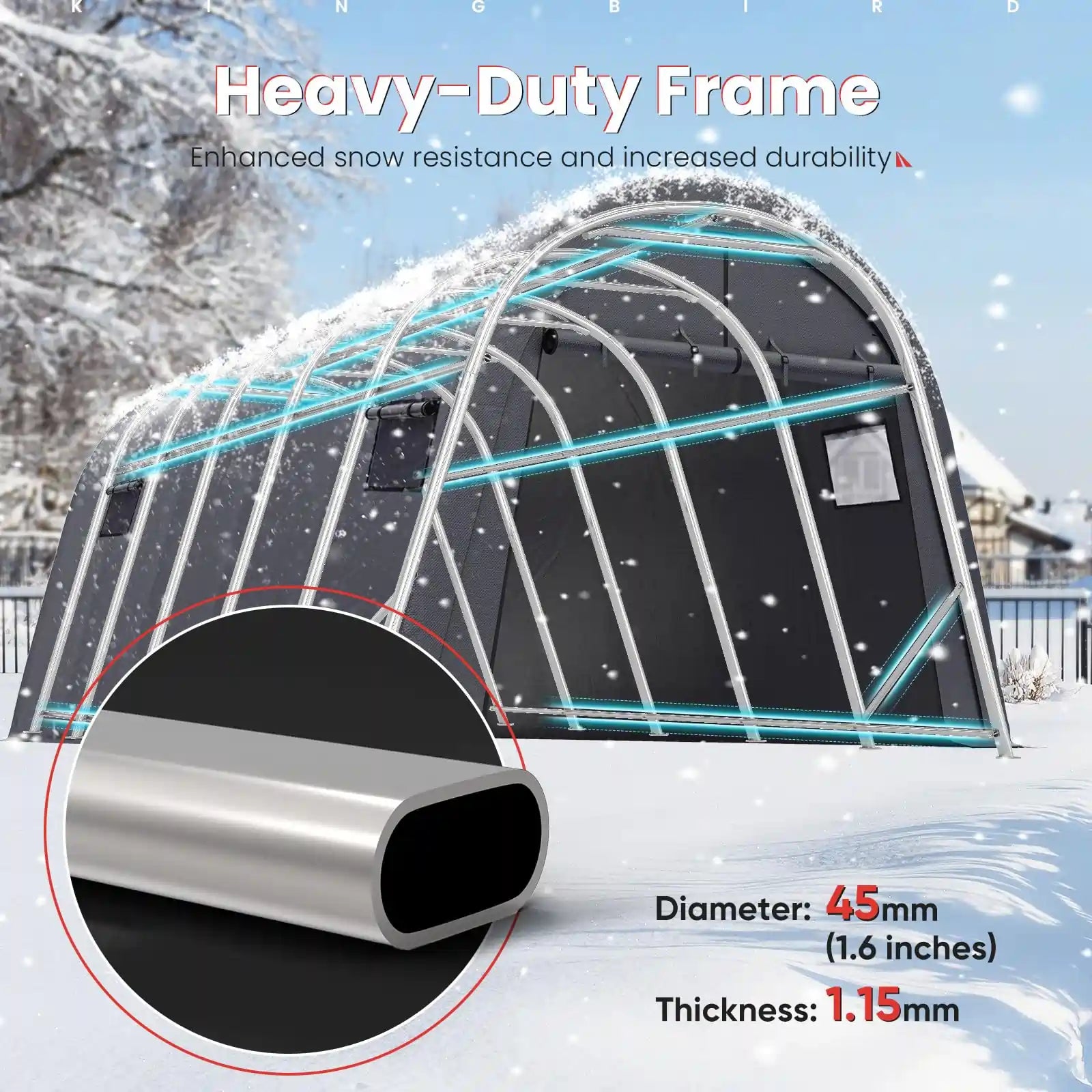 UPGRADED Oval Shape Steel Tube#size_12' x 20'