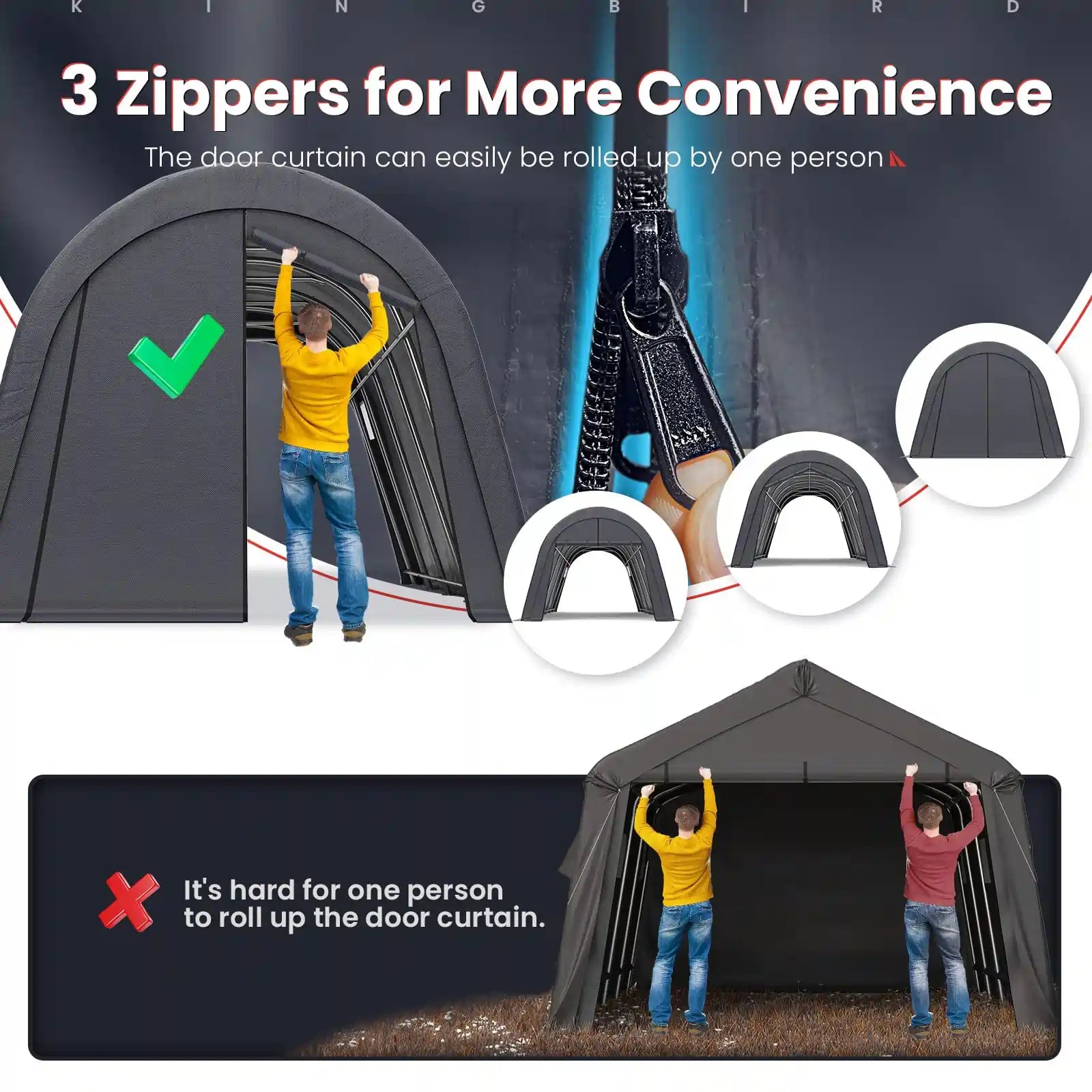 Three-Zipper Door design#size_12' x 20'