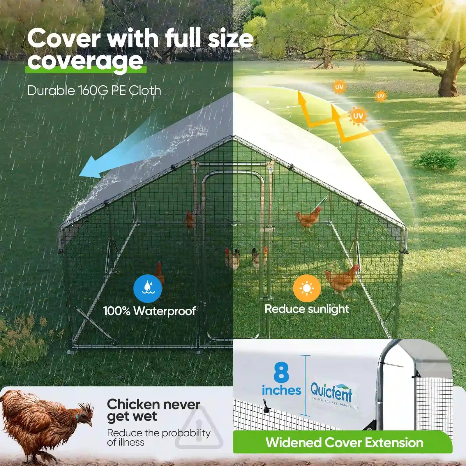 Galvanized Hardware Cloth and Waterproof Roof Cover#size_12x9FT Regular
