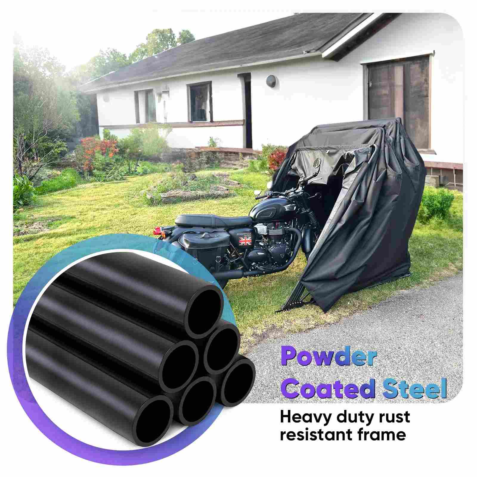 136" x 54" x 75" Motorcycle Shelter with TSA Code Lock