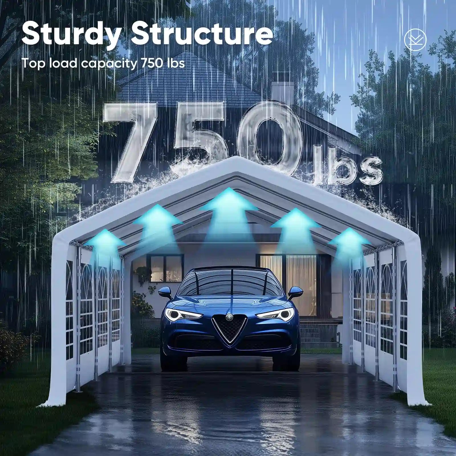 Sturdy structure-top load capacity of 750lbs