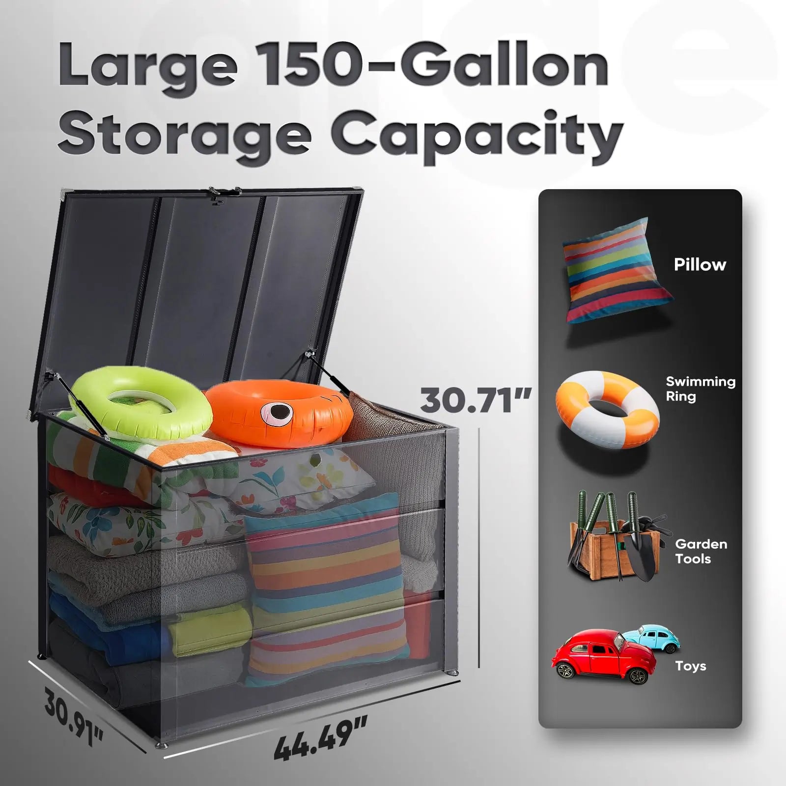 Product Size 44.49"L x 30.91"W x 30.71"H#color_Gray