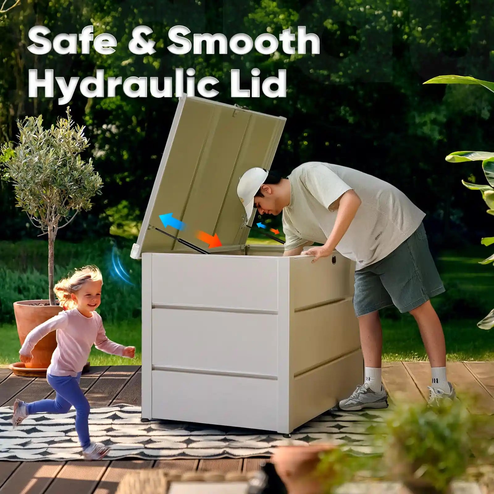 a safe & smooth hydraulic lid#color_white