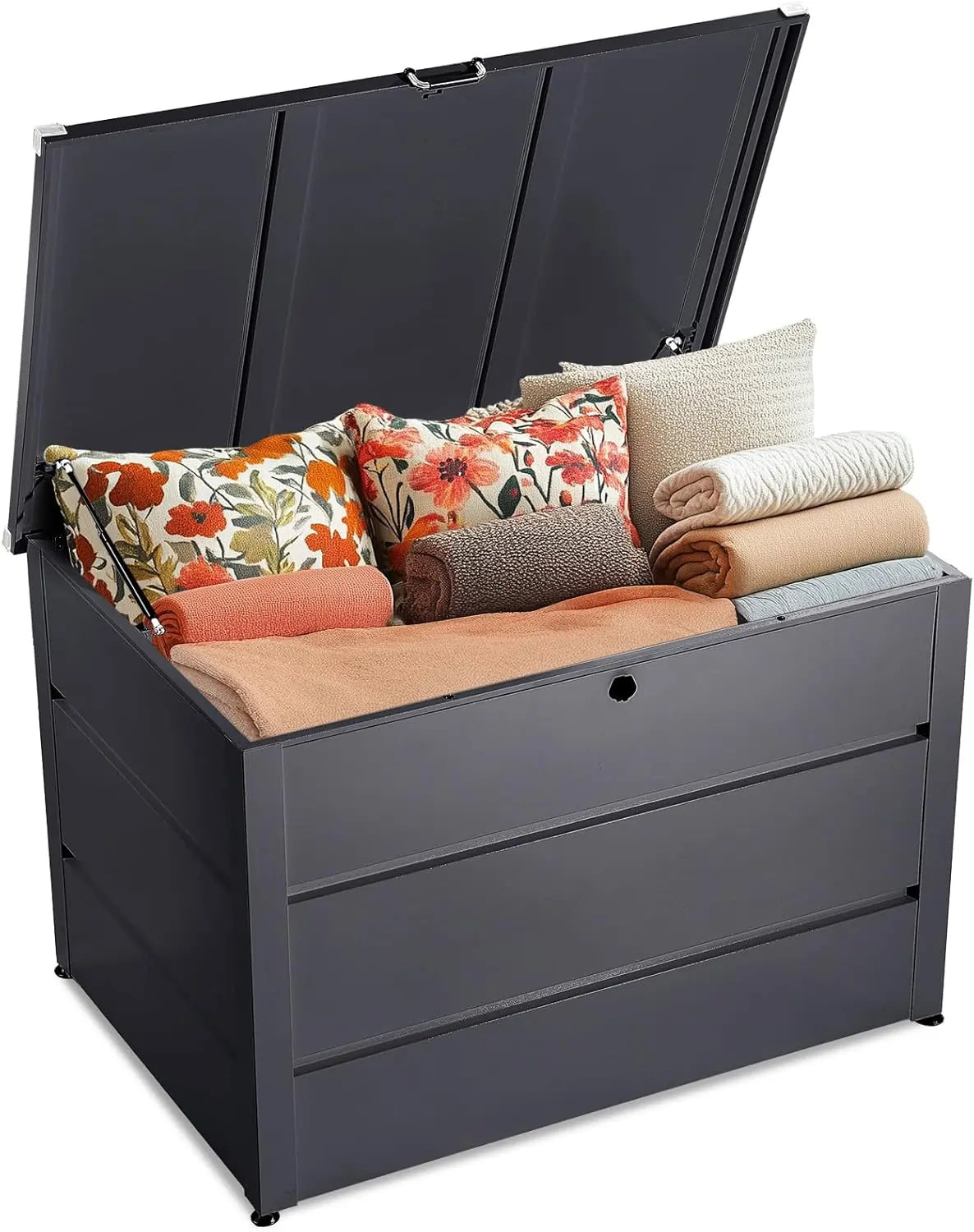 Heavy Duty 150 Gallon Metal Outdoor Deck Box#color_Gray