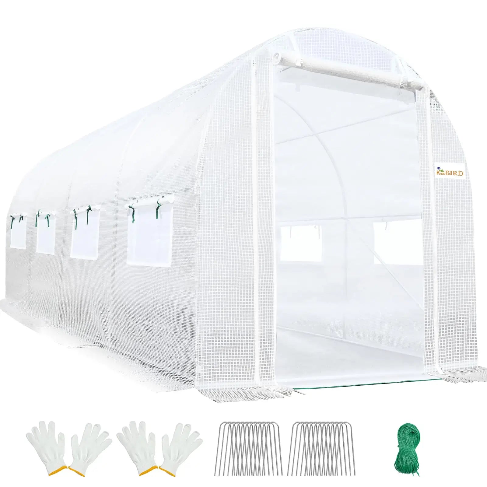 Heavy Duty Galvanized Steel Frame Greenhouse White#color_white