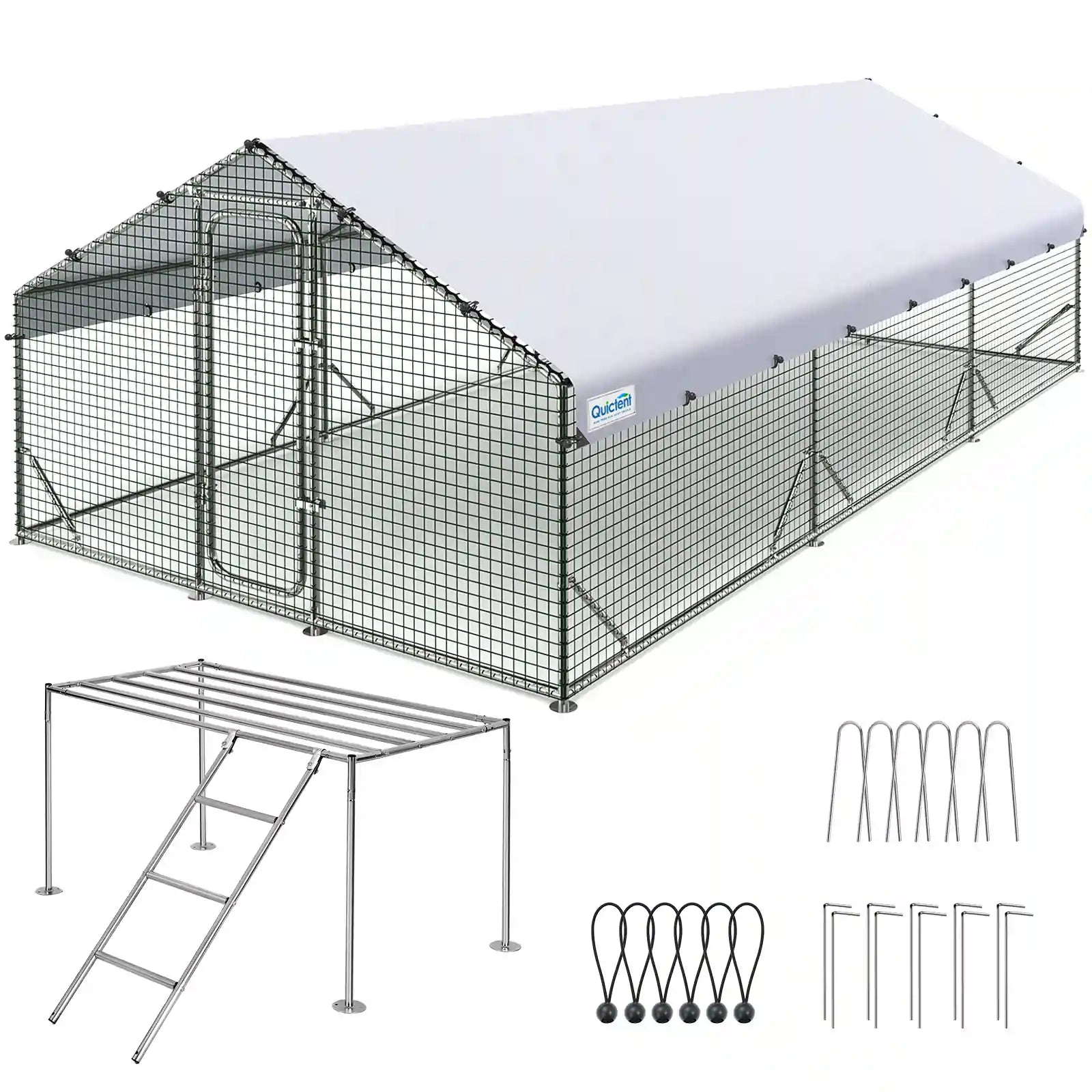 18' x 9' x 6.6' Large Chicken Coop#size_18x9FT with ladder