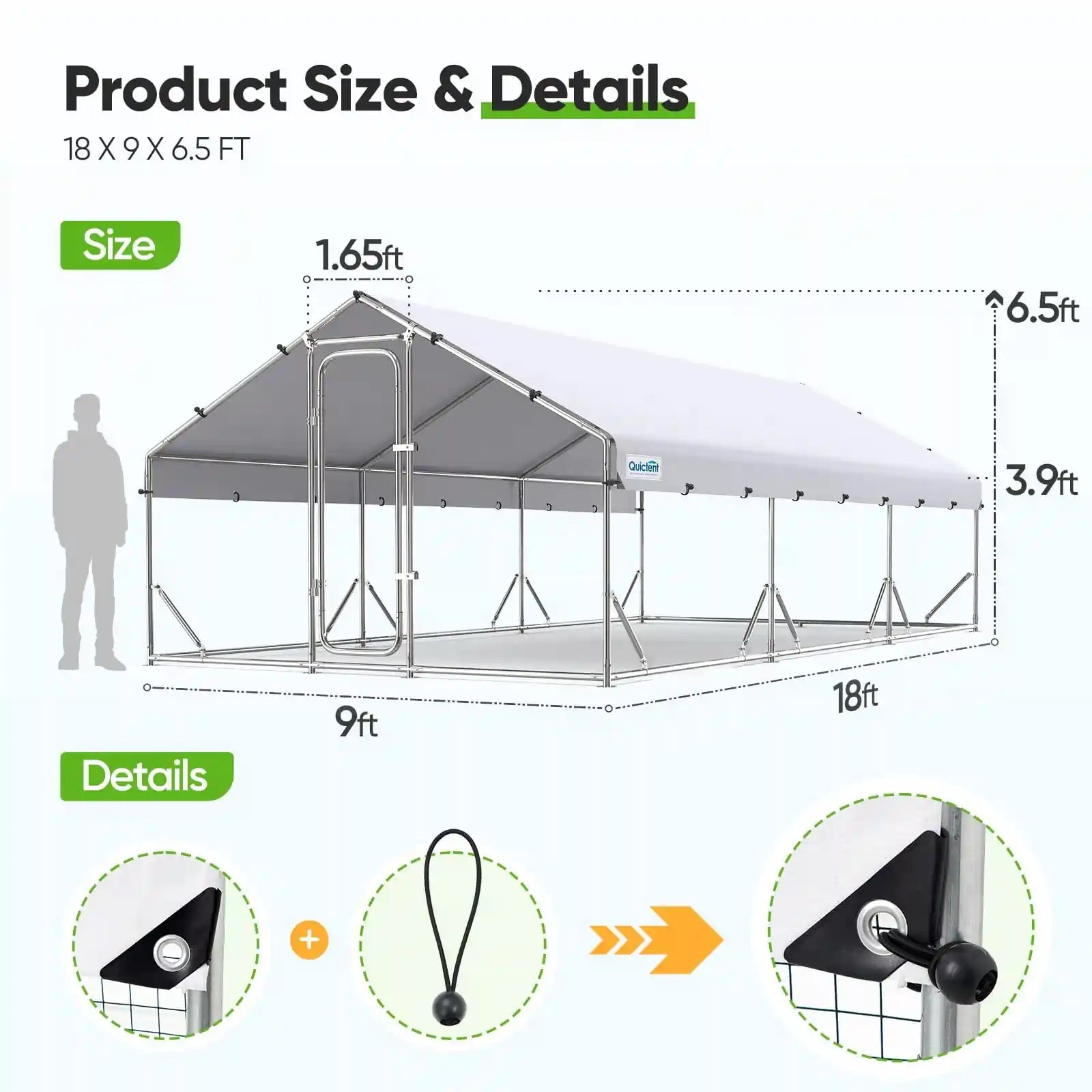 18x9x6.6FT Chicken Run Size#size_18x9FT Regular