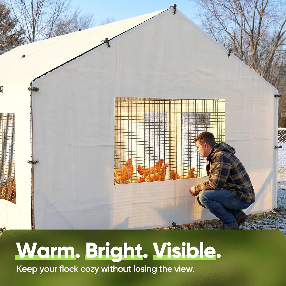 1 PCS Chicken Coop Back Wall Cover White