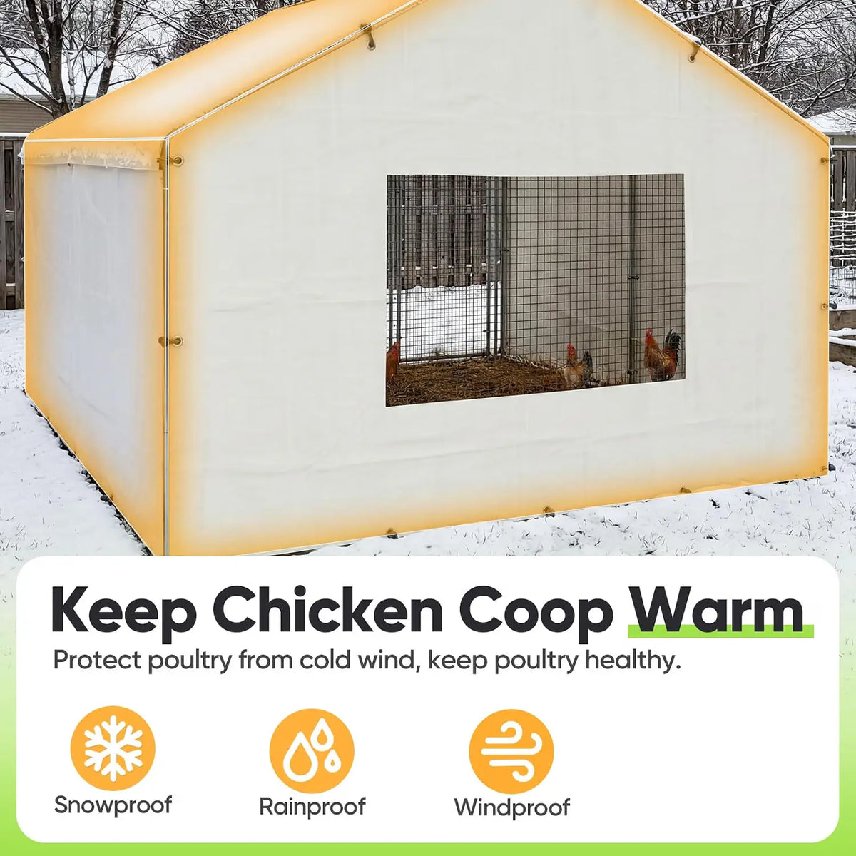 1 PCS Chicken Coop Back Wall Cover White