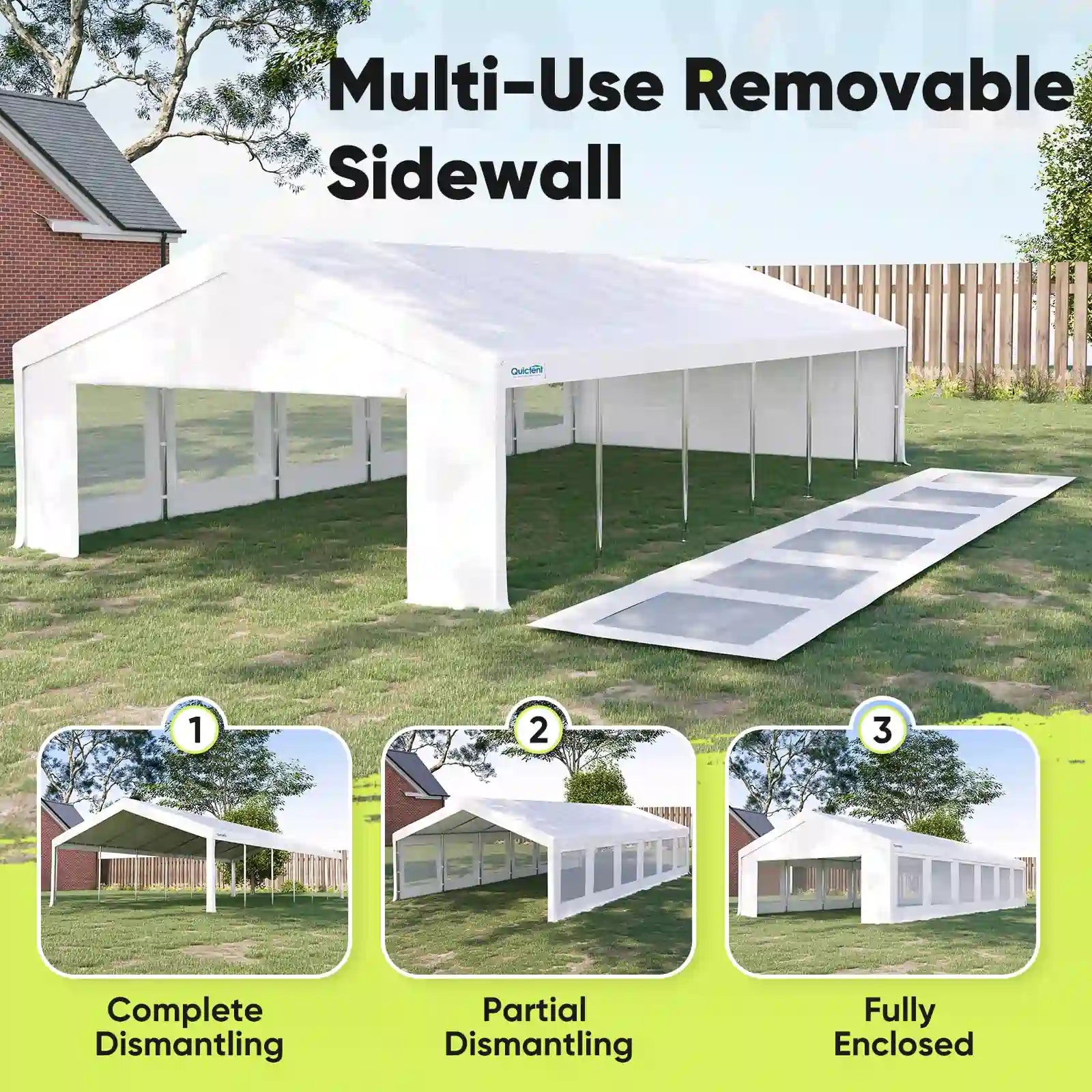 Multi-use removable sidewalls#size_20' x 40' 