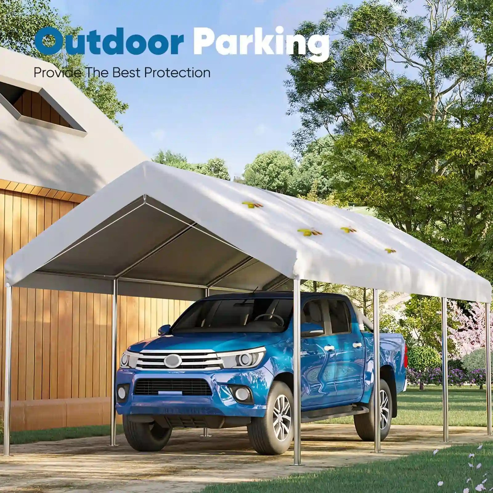Quictent 20x10 Heavy Duty Carport Canopy Waterproof Tarp 4 Colors