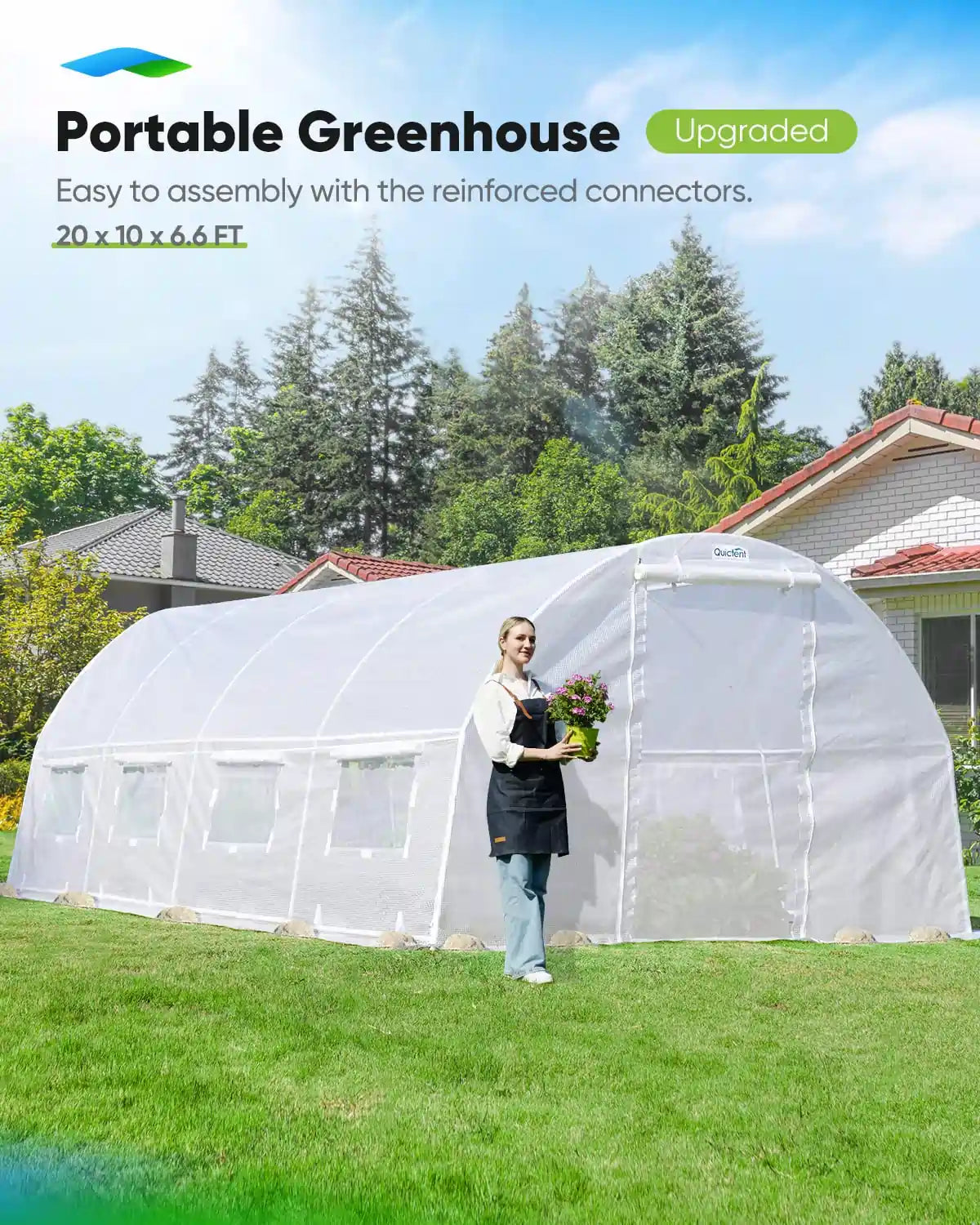 upgraded portable greenhouse#color_white (Upgraded)