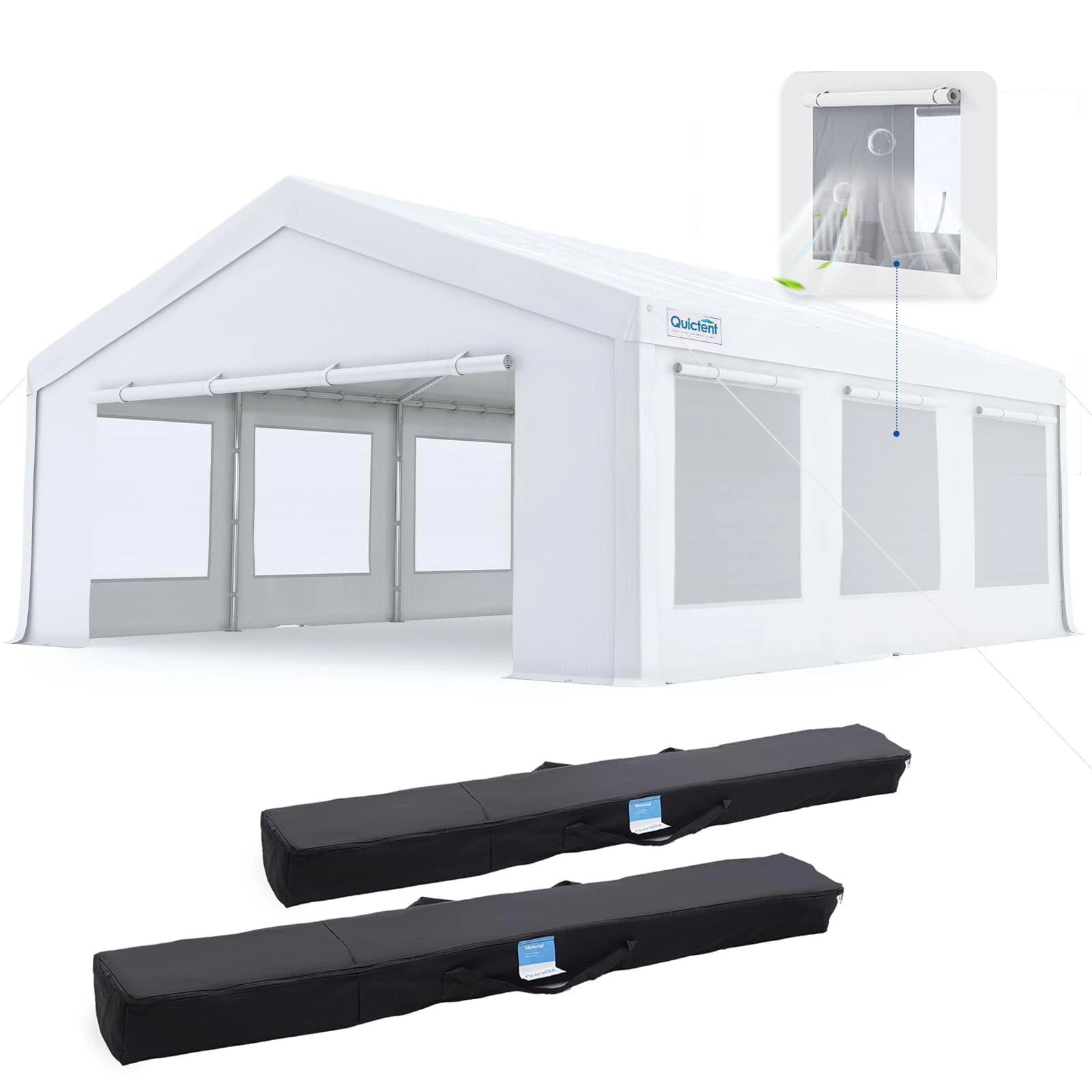 Heavy Duty 20x20FT Party Tent with Ventilated Mesh Window#style_mesh window