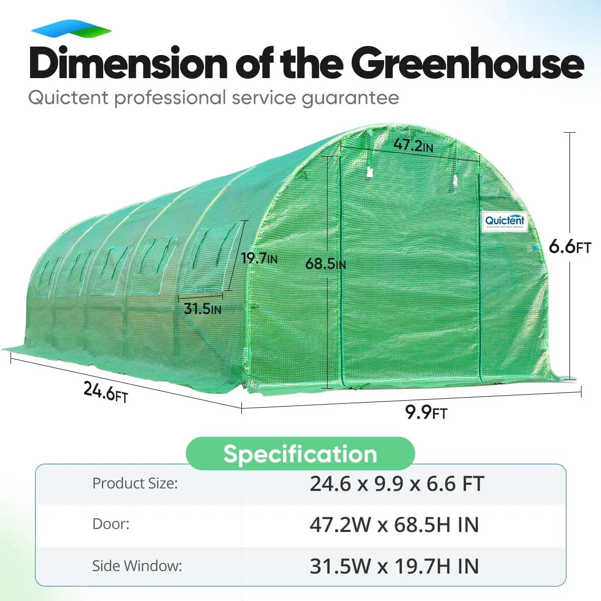 Dimension of the greenhouse#color_green