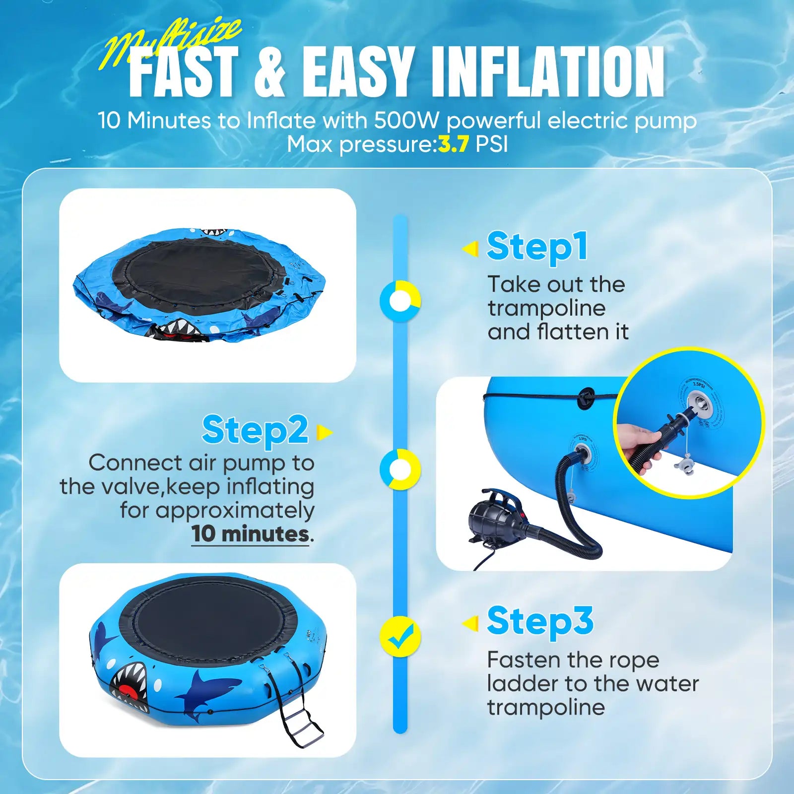 800LBS Inflatable 14FT Water Trampoline