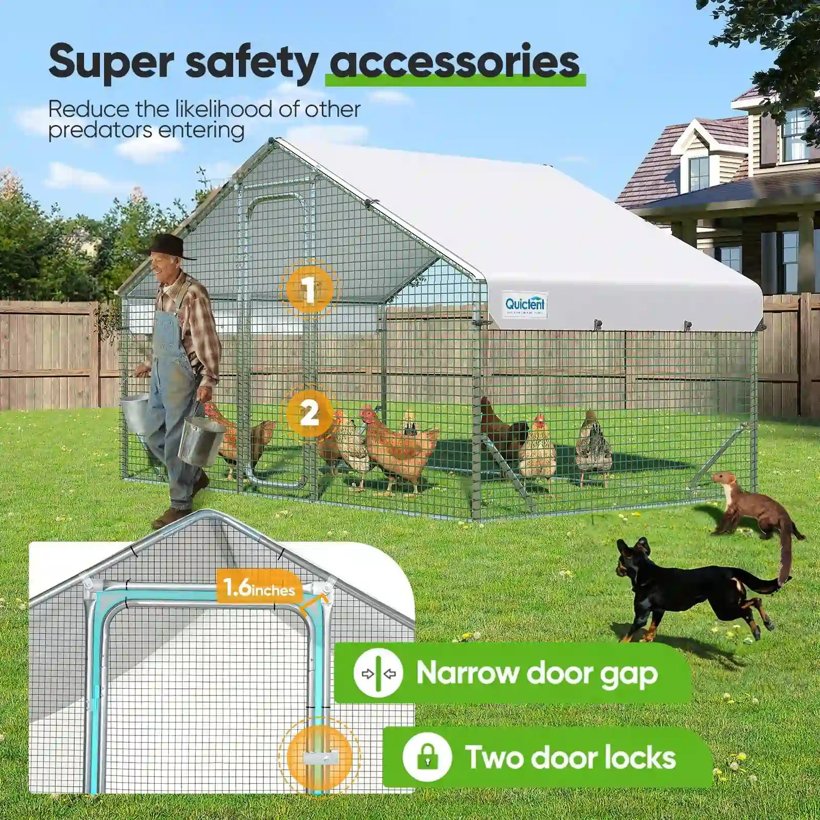 sturdy narrow latch and door gap#size_6.5x9FT Regular