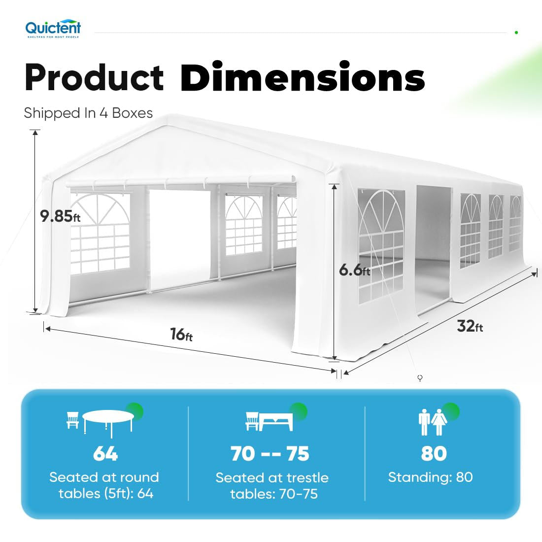 16' x 32' Party Tent dimension#size_16' x 32'