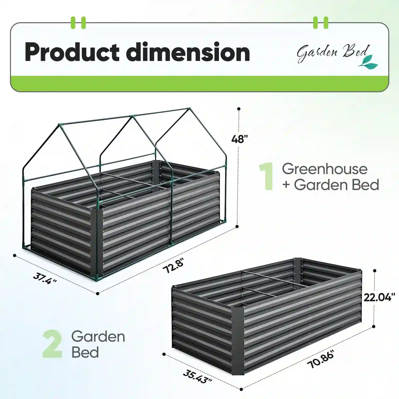 Quictent Raised Garden Bed Size#color_green